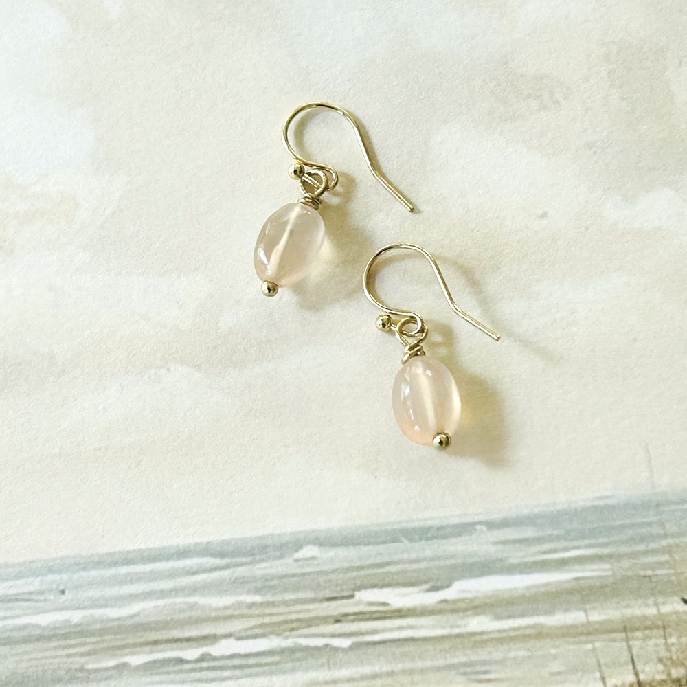Pink Chalcedony Gold Vermeil Earrings
